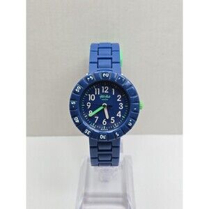 Flik Flak by Swatch Solo Dark Blue Kids Swiss Quartz 34mm Watch New Battery